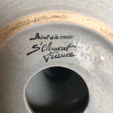 Old pair of hand candlesticks st clément céramique bleue france #a266