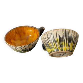 2 cups signed Roger Madec Quimper