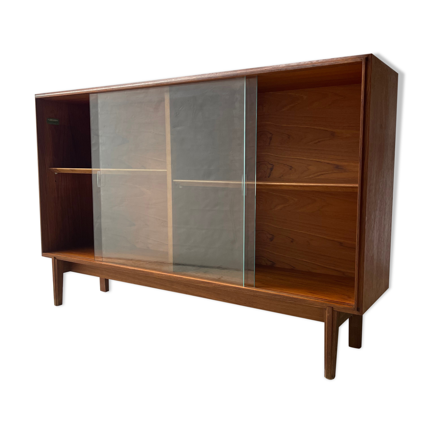 Mid Century Teak Cabinet with Glass Doors