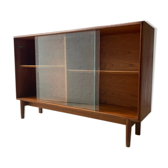 Mid Century Teak Cabinet with Glass Doors