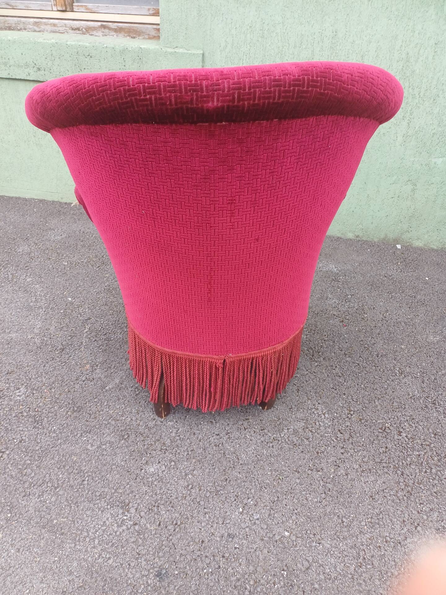 Red velvet armchair