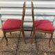 Pair of red velvet chairs Louis XV