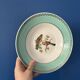 Set of 4 vintage deep plates in earthenware • Bird and leaf decoration