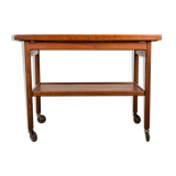 Rolling table, service, Danish expandable and double-level, teak 1960.