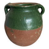 Green glazed earthenware jar vase 1950