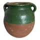 Vase jarre tere cuite vernissée vert 1950