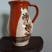 Pitcher vase signed Sitar glazed ceramic origin Romanian origin