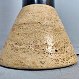 Mid century travertine and plexiglass italian floor lamp