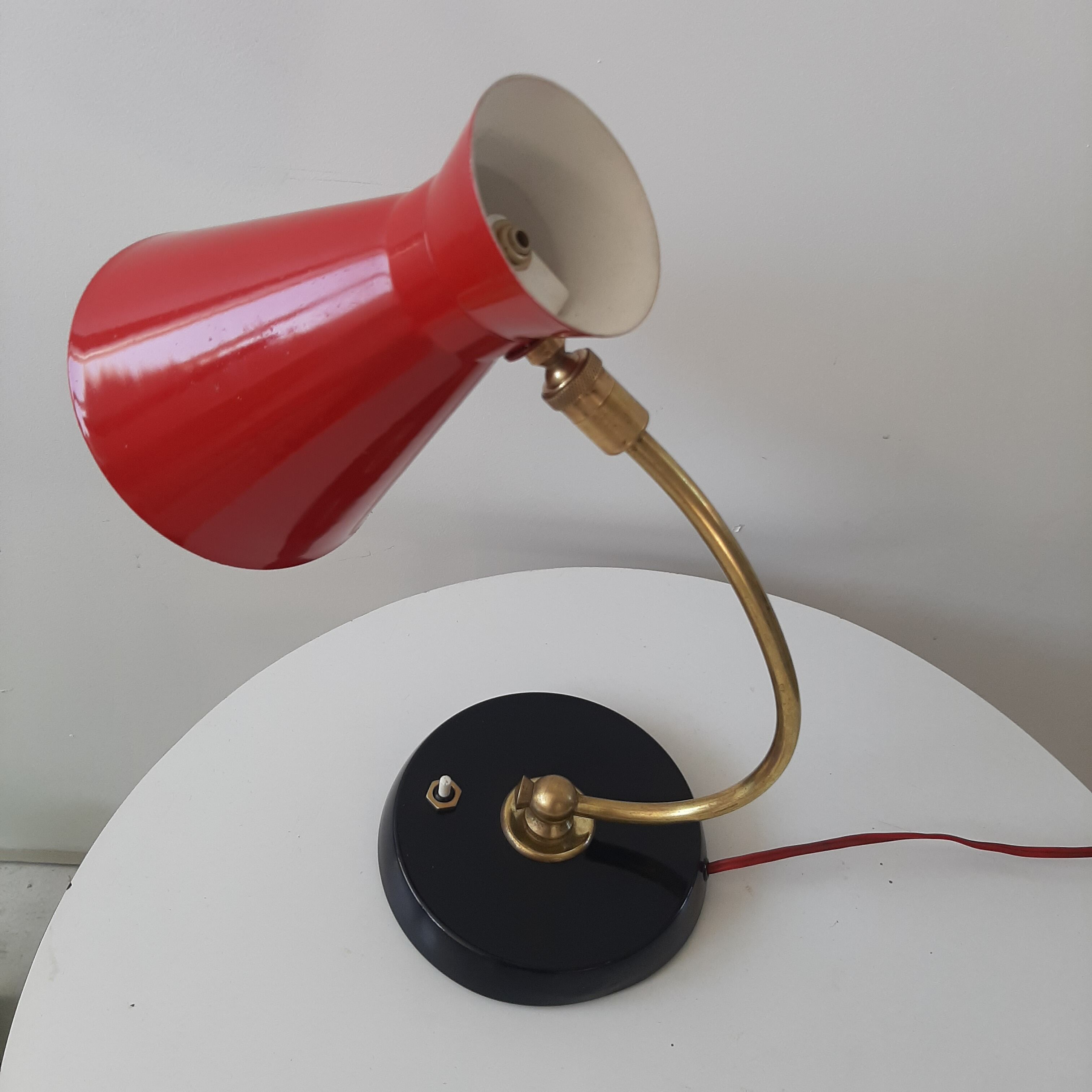 diabolo lamp 50s brass and metal