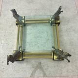 Old brass and gilded bronze table horses design from the 70s vintage Horses