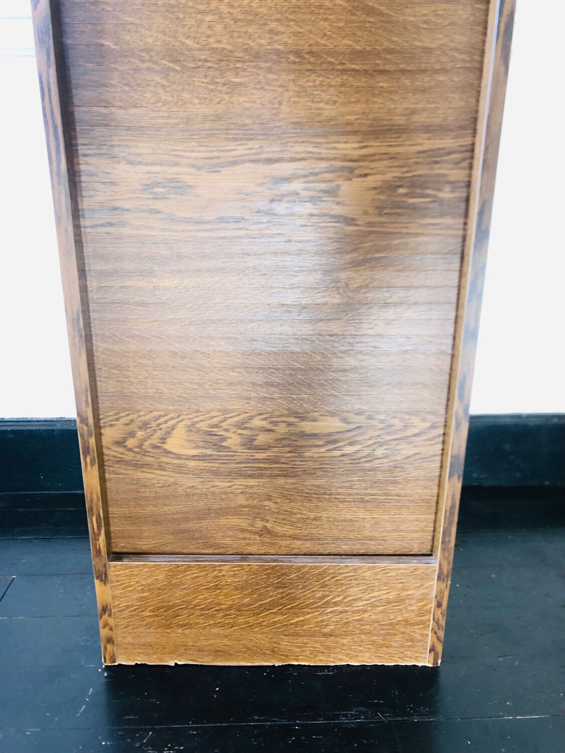 Filing cabinet with a curtain