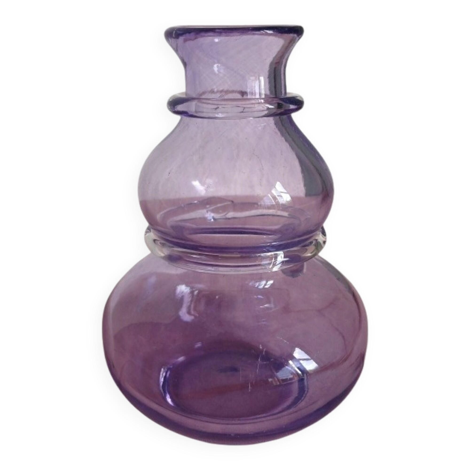 Purple blown glass vase