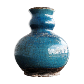 Pot en céramique vernissée et craquelée bleue