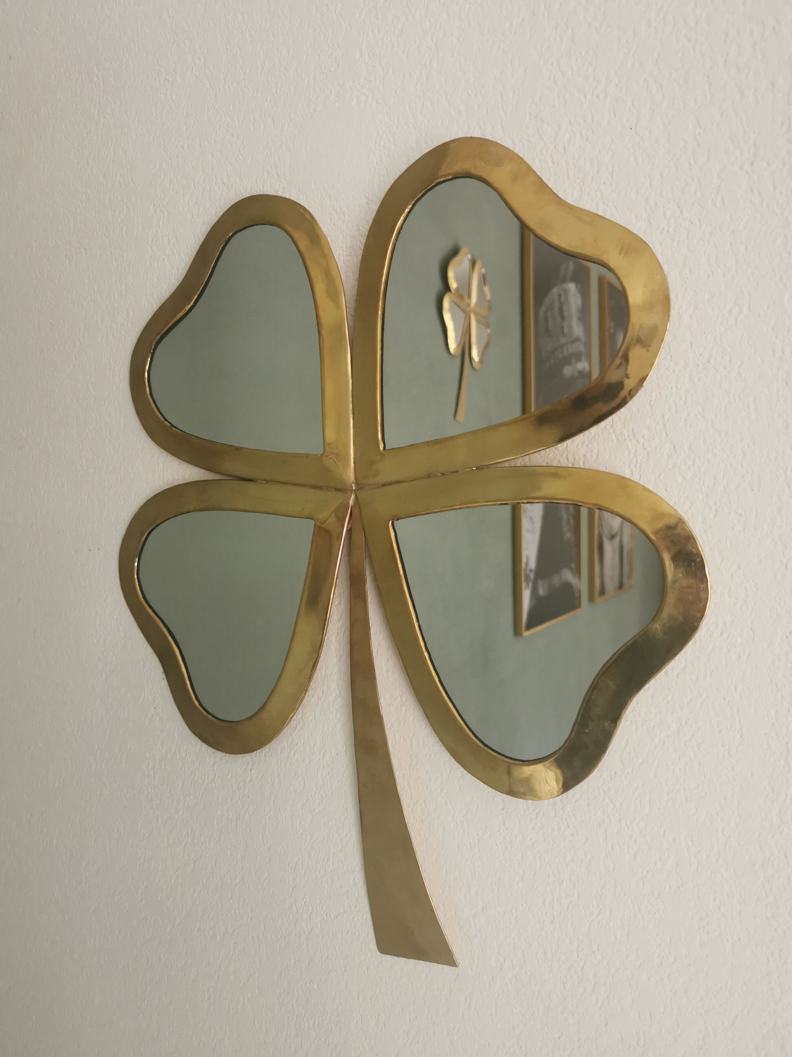 Mirror brass clover  39x46cm