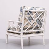 Faux Bamboo Chippendale lounge chair. 1970s France