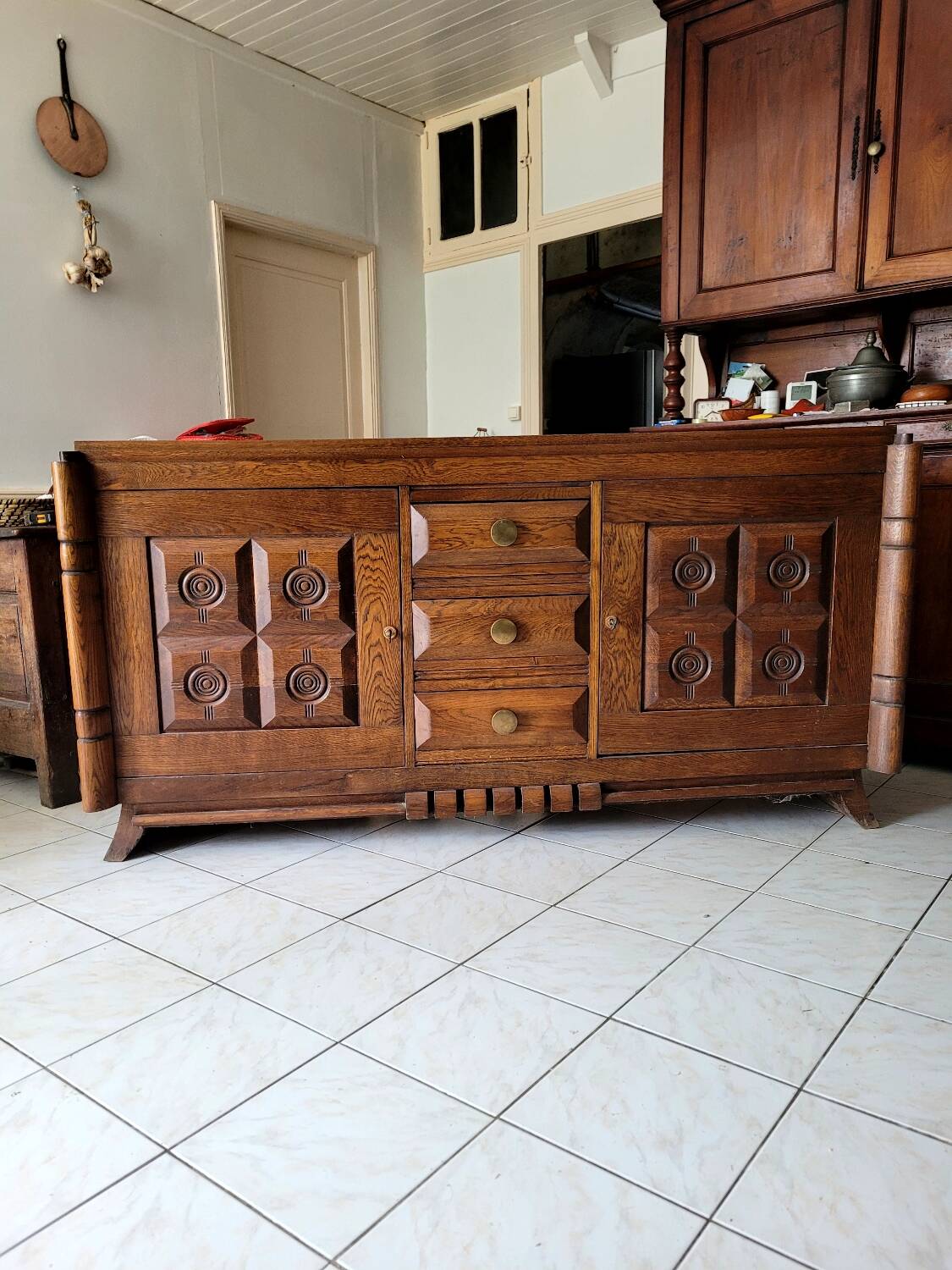 Vintage Art Deco oak sideboard