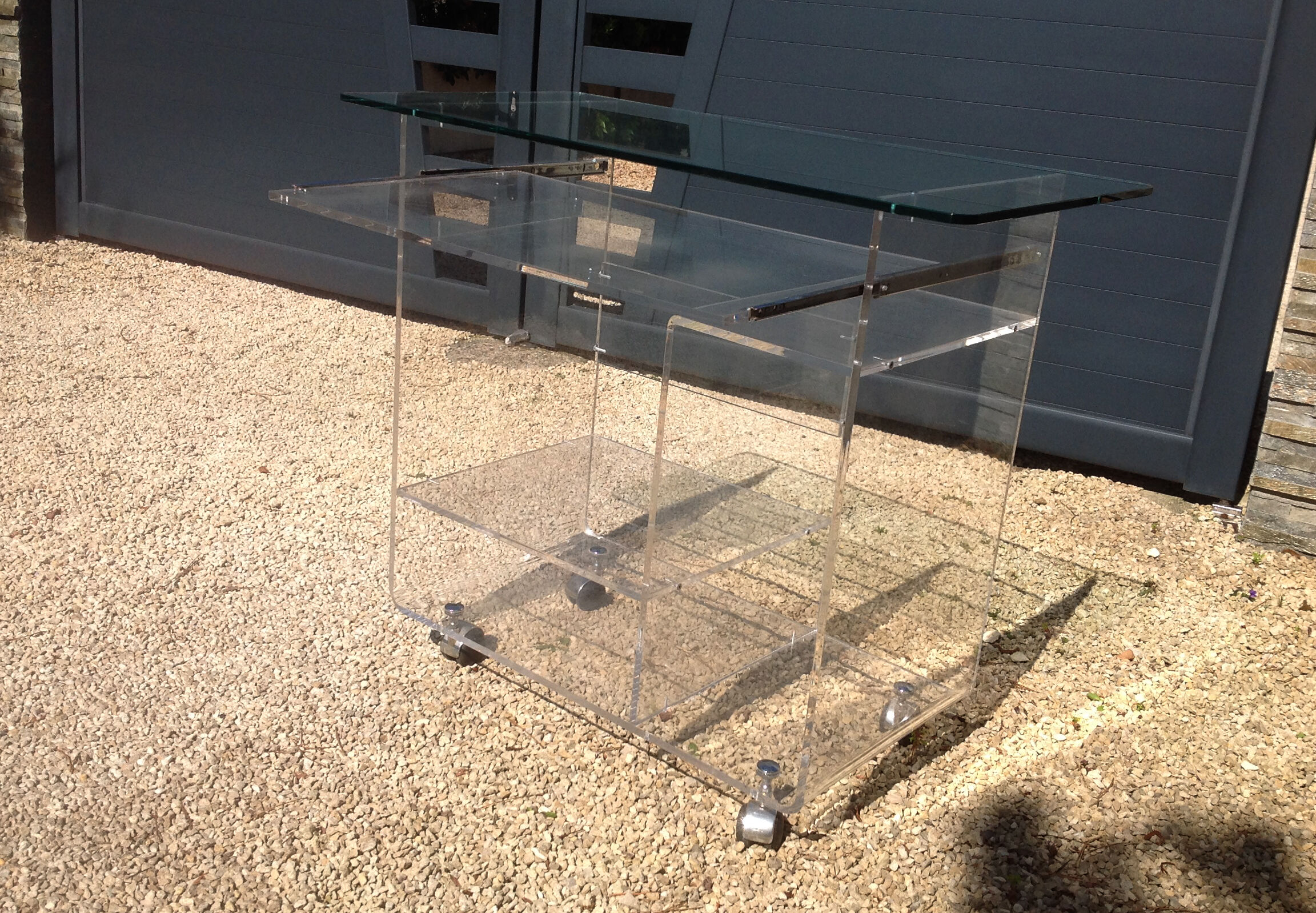 David Lange vintage plexiglass table