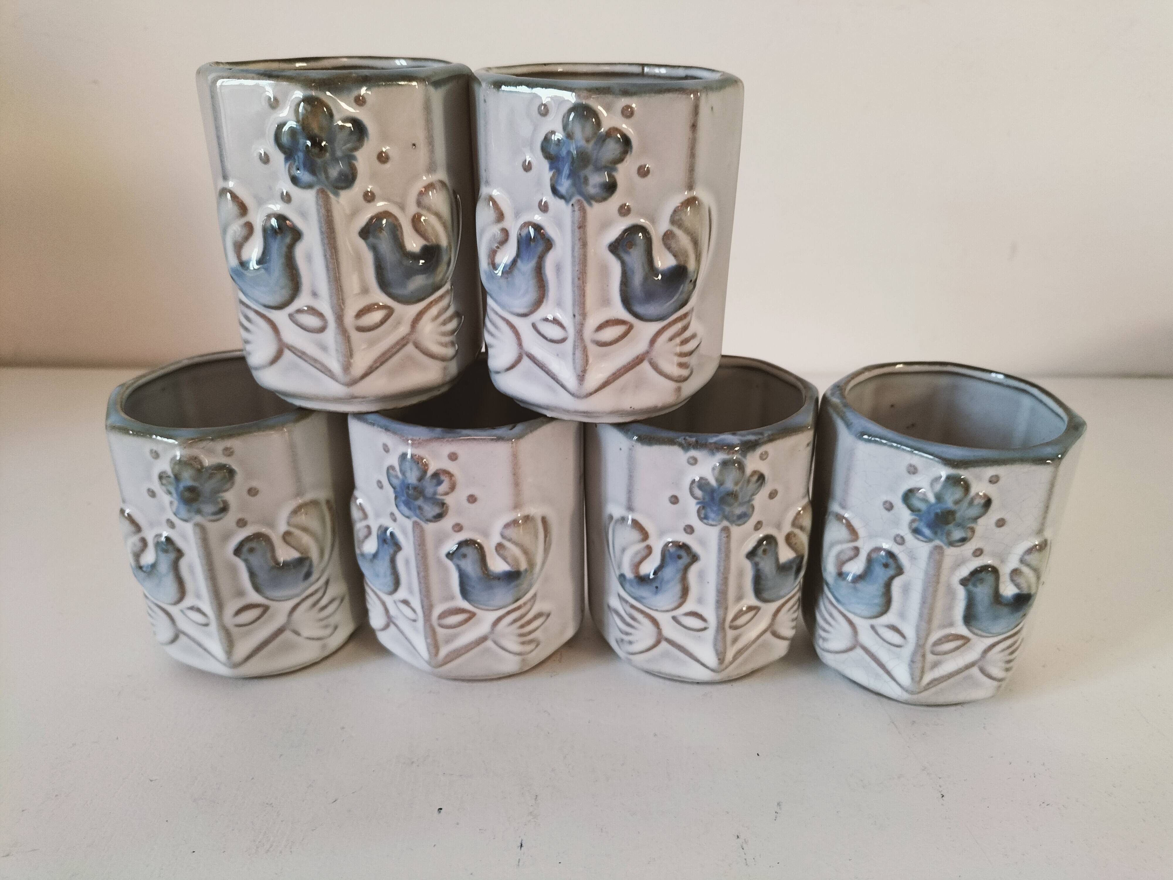 Set of 6 small vintage ceramic cups - Hygge & Lagom spirit