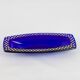 Cobalt blue glass cup gilded relief decoration, rectangular, 1960
