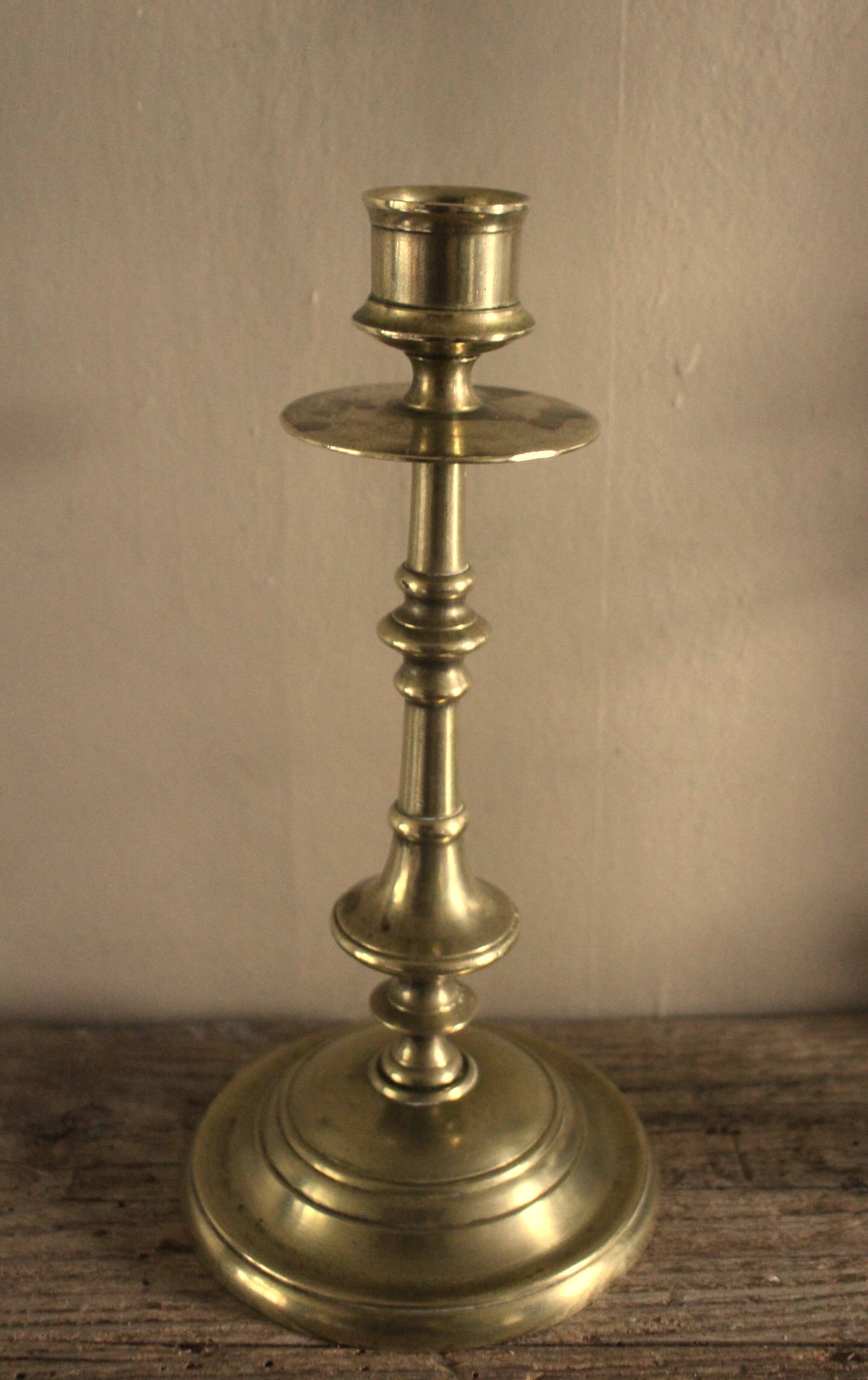 Large brass torch candle holder