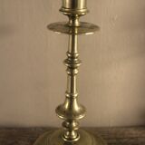 Large brass torch candle holder