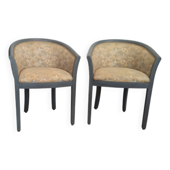 Paire de fauteuils tonneau art déco Rosello
