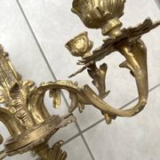 Pair of 5-light gold wall candlesticks