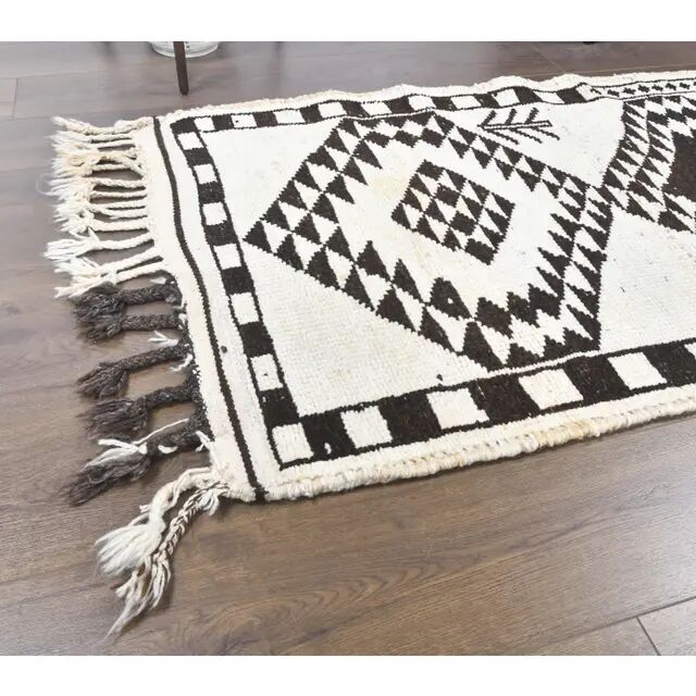 Vintage Turkish Hand-Knotted Neutral Beige Runner 91x330
