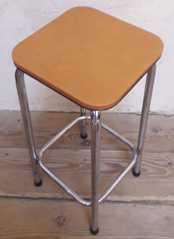 High chrome and skaï stool
