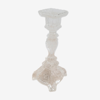 Large bucolic glass candlestick