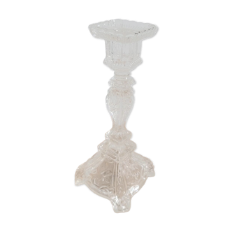 Large bucolic glass candlestick