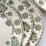4 assiettes à dessert terre de fer « Géranium » Sarreguemines