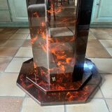 Table signed by Eric Maville and its 4 chairs.