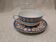 Christofle blue ginkgo porcelain breakfast cup and saucer, 35cl