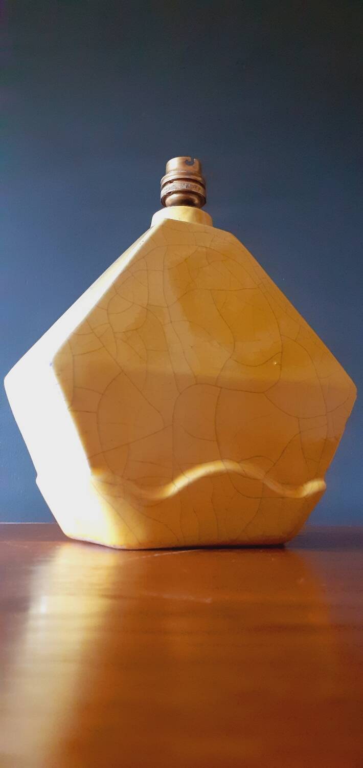 Vintage 50s cracked ceramic lamp