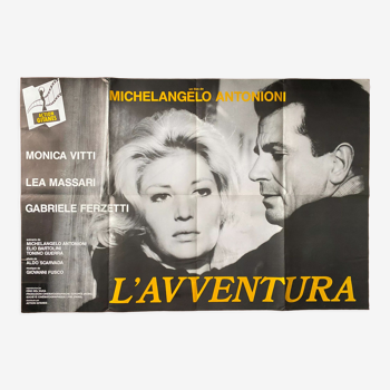 Affiche cinéma "L'Avventura" Monica Vitti, Michelangeo Antonioni 80x120cm 70's