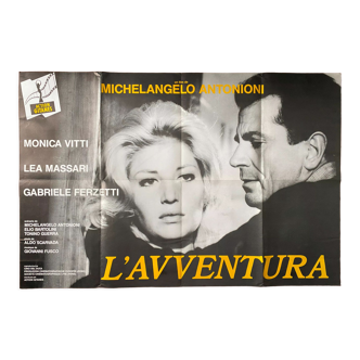 Affiche cinéma "L'Avventura" Monica Vitti, Michelangeo Antonioni 80x120cm 70's