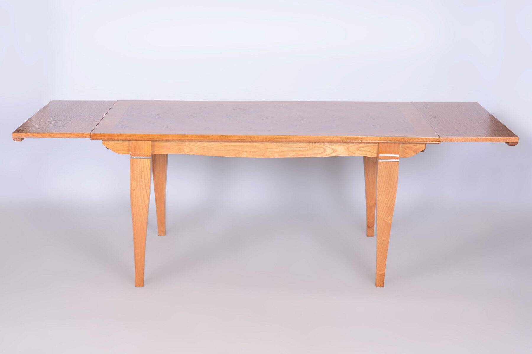 Art Deco Oak & Spruce Folding Table attributed to J. Leleu, France, 1920s