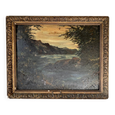 Oil on wood, moulded frame