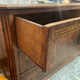 Louis XVI period chest of drawers in walnut, oak and fir, 18th century