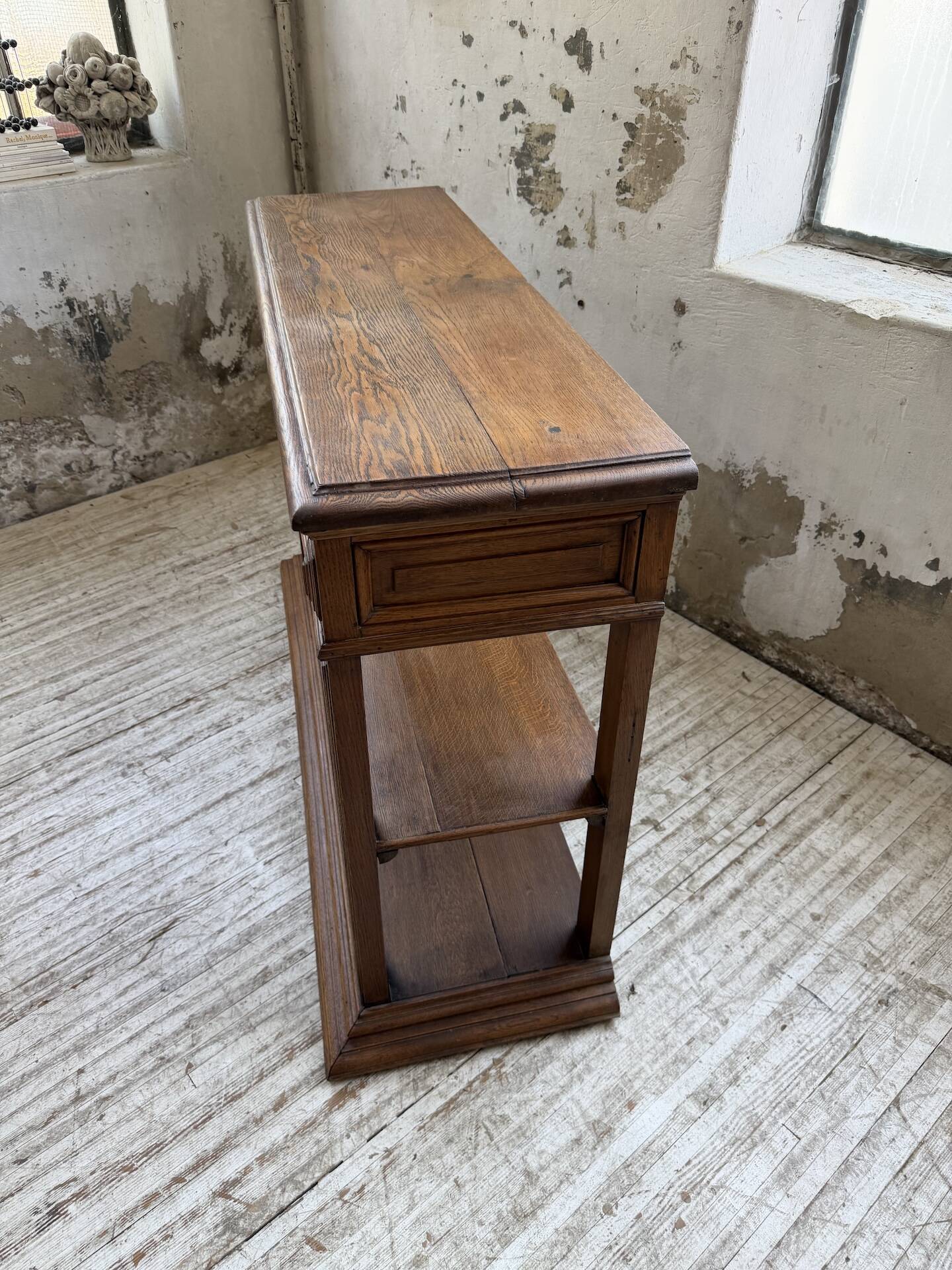 19th-century oak console table