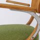 Fauteuil vintage années 1950 Allemagne, chaise en bois de hêtre, restaurée et rembourrée.