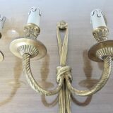 Paire d'appliques en bronze, noeuds et glands, édition Peris Andreu, 1970