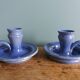 Stoneware candlesticks signed artisanal ceramics