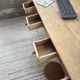 Pine and oak farmhouse table with multiple drawers, communal type, 240cm.