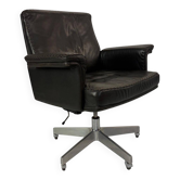 Vintage Leather Swivel Armchair De Sede DS 35, Switzerland, 1970s