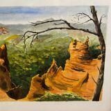 Ancienne peinture jean laville st germain roussillon + cadre bois