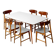 Vintage dining table set with 6 wooden chairs from the 1960s modernism
