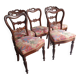 Set of 5 antique mahogany chairs in early 20th century Chippendale style.