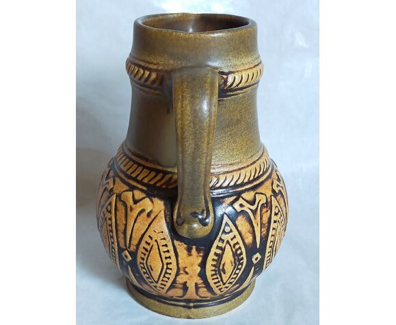 Ceramic pitcher west-germany jasba vintage graphic patterns